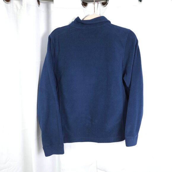 Woolrich Womens Medium Navy Blue Full Zip Fleece Mock Neck Sweater Jacket - Picture 3 of 7